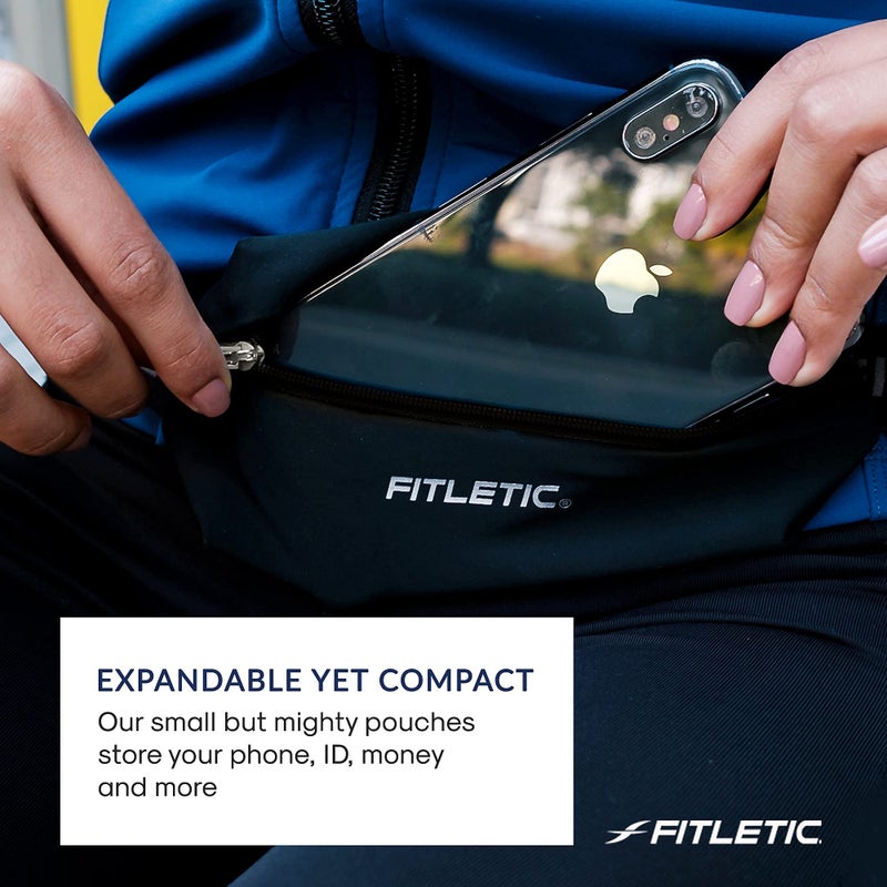 Fitletic Active Lifestyle Fanny Pack & Mini Sports Running Belt For Men & Women â€“ Lightweight, Low Profile- Ultra-Soft Expandable Lycra Pouch - Fits All Phones â€“ Inner Pocket - Image 4